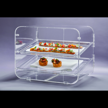 ROSSETO SERVING SOLUTIONS Lucid Large Square Acrylic Bakery Box with Two Trays, 1 EA BD145